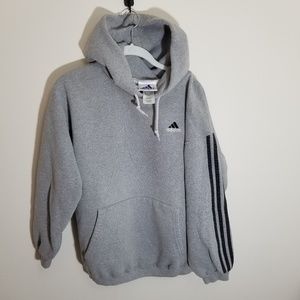 Adidas Gray Logo Hoodie - L